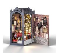 Cuteefun Kit Maison Poupee avec LED & Housse de Protection, DIY Artisanat Créatif & Book Nook Décoratives, pour Adultes et Adolescents, Cadeau de Noël, Halloween, d'anniversaire (Train Magique)