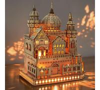 Cuteefun Kit Maquette d'Architecture, Puzzle 3D Château avec LED [255 Pcs] | Objet Décoratif Rafiné avec Éclairage LED, Maquette à Construire pour Adultes, Cadeau Unique pour Noël et Anniversaire