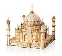 Cuteefun Kit Maquette d'Architecture, Puzzle 3D Taj Mahal avec LED [388Pcs] | Objet Décoratif Rafiné avec Éclairage LED, Maquette à Construire pour Adultes, Cadeau Unique pour Noël et Anniversaire