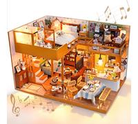 Cuteefun Maison de Poupée Miniature, avec Housse Anti-Poussière et Musique