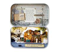 Cuteefun Maison de Poupée pour Débutants, Boîte De Fer DIY Théâtre Kit | Maison Miniature a Construire, Cadeau de Bricolage Artisanal, pour Anniversaires, Noël et Fête des Mères (Winter Life)