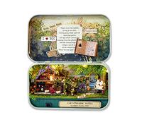 Cuteefun Maison de Poupée pour Débutants, Boîte De Fer DIY Théâtre Kit | Maison Miniature a Construire, Cadeau de Bricolage Artisanal, pour Anniversaires, Noël et Fête des Mères (Country Life)