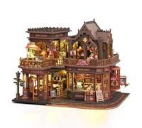 Cuteefun Maison de Poupées Miniature Magique avec LED -Librairie Magique | Kit Maison Miniature à Construire, Puzzle 3D en Bois, Loisirs Créatifs, Décoration Maison, Cadeau pour Anniversaires et Noël