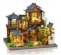 Cuteefun Maquette Maison Miniature DIY Kit, Puzzle 3D Bois, Cour à Fleurs