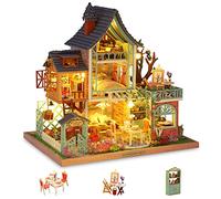 Cuteefun Maquette Maison Miniature pour Adulte à Construire, DIY Maison de Poupée Miniature Bois en Kit avec Meubles Musique Outils, Cadeau de Bricolage Artisanal (Joyeuse Station Balnéaire Jungle)