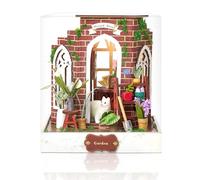 Cuteefun Maquette Maison Miniature pour Débutants à Construire, DIY Maison de Poupée Miniature Bois en Kit avec Meubles Anti-Poussière et Outils, Cadeau de Bricolage Artisanal (Jardin Romantique)