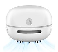 Cuteefun Mini Aspirateur de Table, Aspirateur de Bureau Portable, Blanc | Suceur Plat et Petite Brosse, Autonomie de 40 Min, Rechargeable USB, Sans Fil, Ramasse Miette de Table pour École, Maison