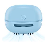 Cuteefun Mini Aspirateur de Table, Aspirateur de Bureau Portable, Bleu | Suceur Plat et Petite Brosse, Autonomie de 40 Min, Rechargeable USB, Sans Fil, Ramasse Miette de Table pour École, Maison
