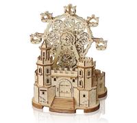 Cuteefun Puzzle 3D Bois, Jeu de Construction Mécanique, Artisanat Unique, Décorations, pour Adultes Adolescents à Construire, Bonnes Idées de Cadeaux DIY (Grande Roue Château)
