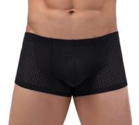 CUTeFiorino Body Fit Sous-vêtements Hommes Plat, Mince et Respirant, Sous-Vêtements de Sport à la Mode, Boxers de Sport Décontractés avec Coupe Serrée Caleçons Amusants Hommes, Noir , M