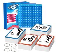 CUTeFiorino Cartes math + carte de math board multiplication Times Table Math Manipulative Division Addition Subtraction Math Games Toys for Kids 1st 2nd 3rd 4th 5th 6t Bibliothèque Tour (Bleu, Taille