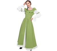 CUTeFiorino Chemisier Dirndl pour femme - Vêtement fée bavaroise - Festival - Robe de cosplay - Chemisier médiéval, vert, L