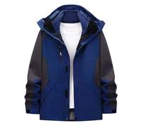 CUTeFiorino Combinaison coupe-vent pour homme Printemps et Automne Hiver Couleur assortie Sports de plein air Veste trois en un Veste deux pièces Veste matelassée pour homme, Marine, 3XL