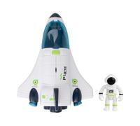 CUTeFiorino Jouets spatiaux pour enfants de 35 ans, avec lumières et station sonore, jouets de ville spatiale, Little Rocket Toys pour enfants, compatible avec les nœuds de motricité (blanc, taille