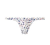 CUTeFiorino Sous-vêtements pour homme - Sexy - Imprimé étoile - Slip - Sous-vêtements tendance - Boxer - Jambe longue - Pour homme, Blanc., L