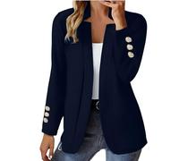 CUTeFiorino Vêtements de cas pour femmes 2024 à la mode automne à manches longues cardigans manteau ouvert sur le devant coupe slim travail vestes courtes manteau femme vestes marron pour femmes clips