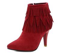 CuteFlats Bottes à Talons pour Femmes Glands Bottines