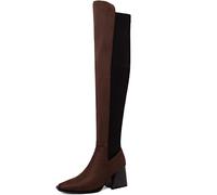 CuteFlats Bottes Confortables sur le Genou pour les Femmes/Bottes Hautes à Bout Carré avec Talon Bloc