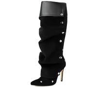 CuteFlats Bottes multicolores pour femme avec talon aiguille pointu - Disponible en différents styles Bottes, Noir , 39 EU