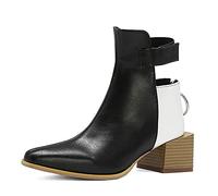 CuteFlats Bottines à Talon Bloc Moyen pour Femme avec Bout Pointu