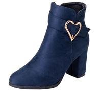 CuteFlats Bottines décontractées à talons pour femme pour le travail/l'utilisation, bleu foncé, 39 EU