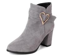 CuteFlats Bottines décontractées à talons pour femme pour le travail/l'utilisation, gris, 46 EU