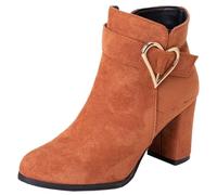 CuteFlats Bottines décontractées à talons pour femme pour le travail/l'utilisation, marron foncé, 40 EU