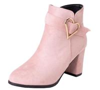 CuteFlats Bottines décontractées à talons pour femme pour le travail/l'utilisation, rose clair, 43 EU