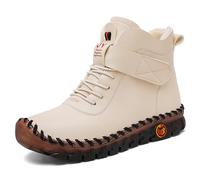 CuteFlats Chaussures d'hiver chaudes en coton pour femme - Semelle ultra douce - Avec doublure en fourrure synthétique et fermeture éclair latérale - Confort tout au long de la journée, beige, 39 EU