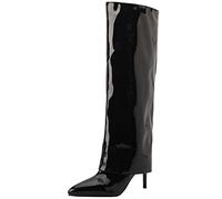 CuteFlats Femmes Mode Slip-on Genou Haut/Mi-Calf Pantalon Bottes avec Talons Aiguilles et Orteils Pointus pour les Fêtes