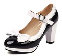 CuteFlats Mary Janes à Bout Rond Doux pour Femmes avec Plates-Formes Basses et Talon Bloc