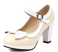 CuteFlats Mary Janes à Bout Rond Doux pour Femmes avec Plates-Formes Basses et Talon Bloc