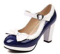 CuteFlats Mary Janes à Bout Rond Doux pour Femmes avec Plates-Formes Basses et Talon Bloc