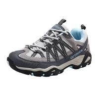 CuteFlats Paire de chaussures de randonnée pour couples - Chaussures de trekking légères avec amortissement, daim respirant et maille - Pour trekking et aventures urbaines, gris clair, 35 EU