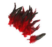 Cutefly Lot de 50 Plumes de Coq, Plumes de Coq Naturelles, Plumes de Coq, décoration à Faire soi-même, Rouge, Taille Unique