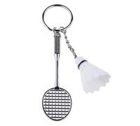 CuteFly Porte-clés Mini-bedminton Raquette Shuttlecock Pendentif Cadeau Homme Femme Blanc #3