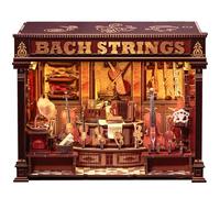 Cutefun Book Nook Kit - Maison Miniature-Même avec Éclairage LED, Modèle en Bois de Type Maison de Poupée pour Bibliothèque pour Adultes | Cadeau Créatif et Unique pour Femmes et Hommes(Bach Strings)