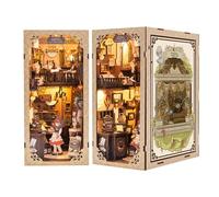 Cutefun DIY Book Nook Kit Maison de Poupées Miniatures Nook Nook Puzzle 3D Livre Bois Serre-Livres d'art avec Lumière LED et Feuille de poussière enfichable, Grandfather's Antiques Store(DC01B)