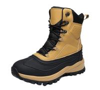 CUTEHEELS Bottes de randonnée d'hiver pour homme - Bottes imperméables avec profil en caoutchouc robuste pour le terrain, la neige et l'utilisation quotidienne, jaune, 41 EU