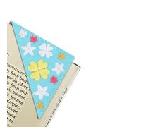 CuteHome Signet d'angle personnalisé brodé à la main,Signets uniques en broderie de fleurs mignonnes pour les amoureux des livres(1 Pièce, Bleu)