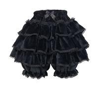 Cuteighteen Lolita Bloomers Short bouffant à volants pour femme et adolescente, noir, Medium
