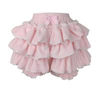 Cuteighteen Lolita Bloomers Short bouffant à volants pour femme et adolescente, rose, Taille M