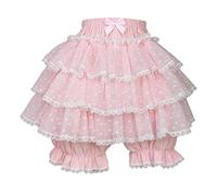 Cuteighteen Lolita Bloomers Short japonais à volants étagés pour femme Kawaii Tutu Citrouille Pettipants, rose, M