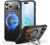 CUTELFON Coque O3 Mag-Stand pour iPhone 17 Pro Max avec Béquille 360°,[Compatible avec MagSafe][Toucher Peau Exceptionnel] Coque Fine Magnétique Mate Translucide 6,9",Noir Mat