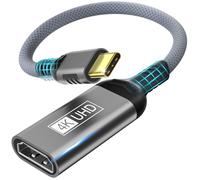 Cuteluding Adaptateur USB C vers HDMI,Adaptateur 4K USB Type-C Thunderbolt 3/4 vers HDMI Compatible avec i Phone 15/15Plus/15Pro/15Pro Max Gris