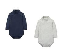 CuteOn 2 Packs Unisexe bébé Romper Col roulé Manches longues Coton Enfant Bodysuit Combinaison