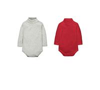 CuteOn 2 Packs Unisexe bébé Romper Col roulé Manches longues Coton Enfant Bodysuit Combinaison