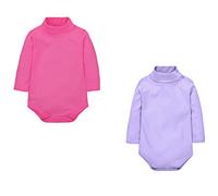 CuteOn 2 Packs Unisexe bébé Romper Col roulé Manches longues Coton Enfant Bodysuit Combinaison