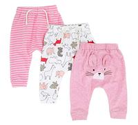CuteOn 3 Pack Unisexe des Gamins Bambin Harem Pantalon Coton Élastique Trousers (18 Mois, 12 Chats)