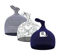 CuteOn 3 PCS Bébé Beanie Nœud Chapeau Nouveau née Garçons Filles Coton Ajustable Casquette pour Bébé 0-6Mois